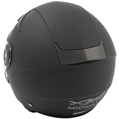 Casco tipo jet de moto con pantalla transparente y acabado mate 4