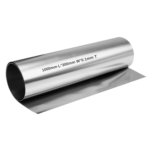 304 Stainless Steel Foil Roll, 0.1mm x 300mm x 1M Stainless Steel Sheet, Metal Foil for Crafts, Electronic Equipment, Industry Machinery, Hardware