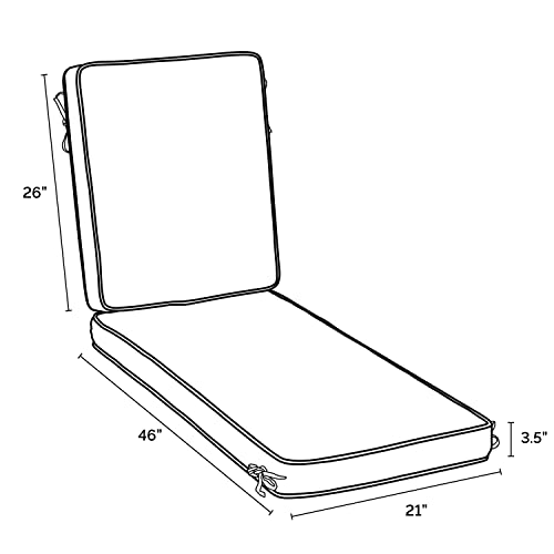Arden Selections Profoam Essentials Outdoor Chaise Lounge Cushion 46 X 21, Sapphire Blue Leala #TOP2
