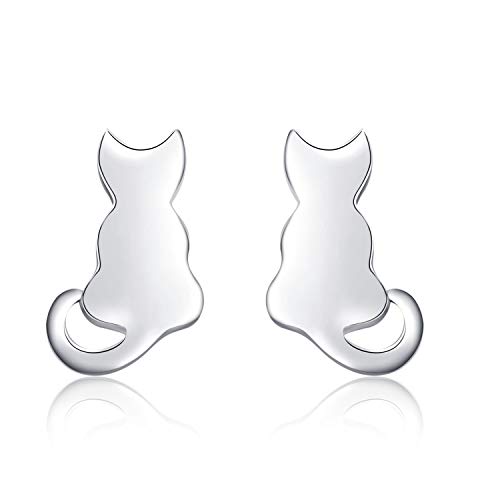 Boucles d'oreilles chat en argent sterling : le cadeau idéal pour femme