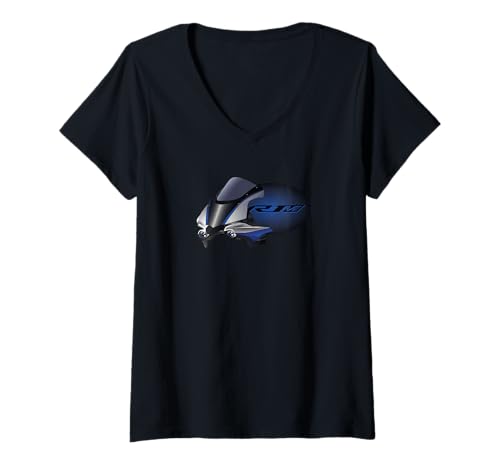 Femme Yamaha R1 YFZ R1M T-Shirt avec Col en V