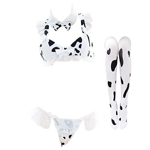 SINGUYUN Bikini de vaca anime para mujer, lencería Lolita Kawaii, sujetador y braguas, ropa interior japonesa, B0261, Talla única Cover