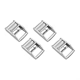 4 Stück 304 Edelstahl Nockenschnallen für 25 mm Gurtband zur Sicherung von Gepäck, Kanus oder Dachgepäckboxen