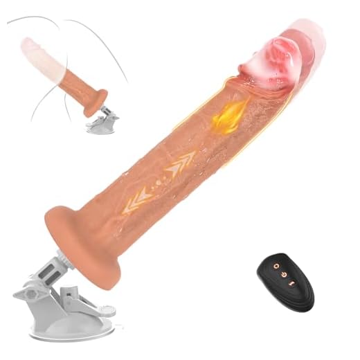 QRRQ Dildo Sexmaschine Sex Spielzeug 9 Vibrationsmodi & 3 Stoßmodi, Heizfunktion Sex Spielzeug, Starker Saugnapf, sex spielzeug für die frau, Vibratorensets für Rahmen Manner