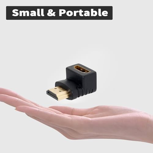 Image of Madhabi HDMI Male to Female 90 Degree Right Angle Adapter, Space-Saving Connector for TV, Monitor, Projector, Laptop, Gaming Console & Media Devices - 4K High-Speed Video Support