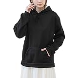 [1/2plus] [ニブンノイチプラス] パーカー スウェット プルオーバー 薄 裏 起毛 長袖 無地 レディース (M, 黒)