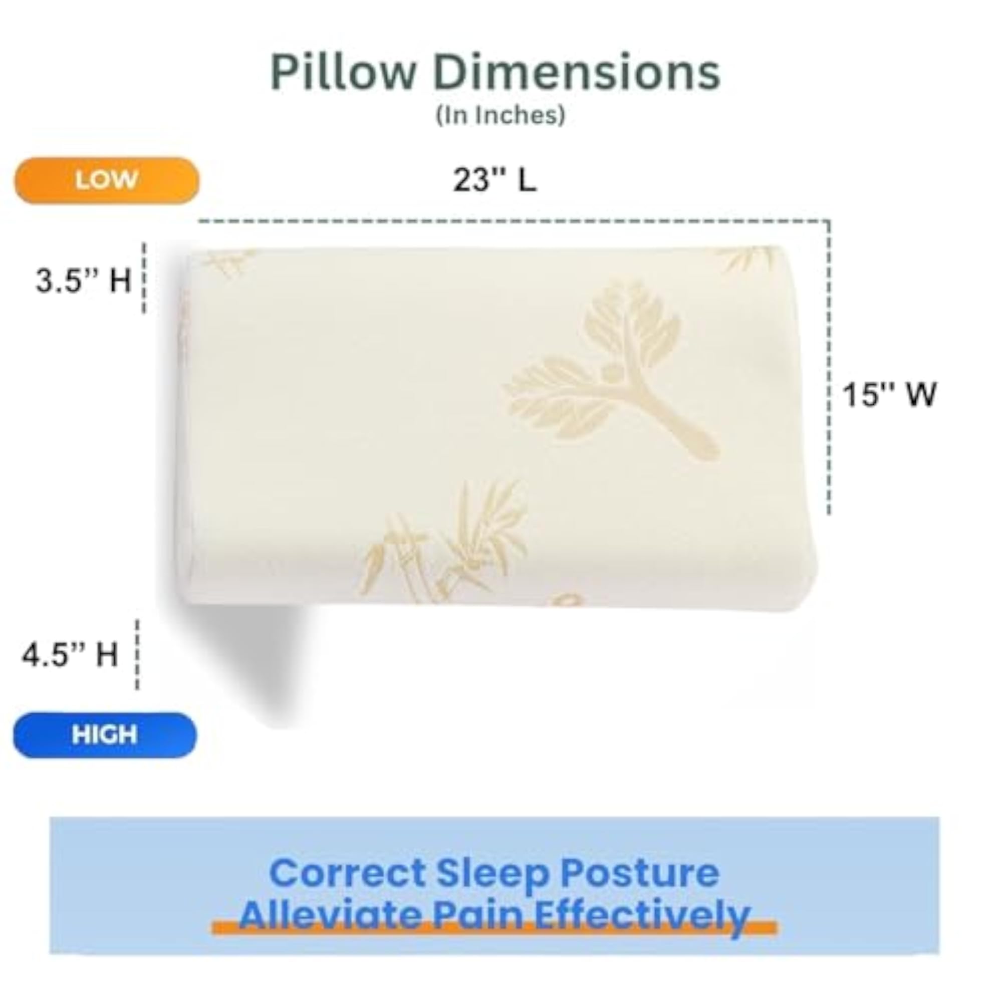 Contour Cervical Neck Pillow, Memory Foam for Spondylitis Relief