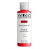 GOLDEN Fluid Acrylics, Quinacridone Red, 4 fl. oz. Bottle, Professional Acrylic Paint, Transparent