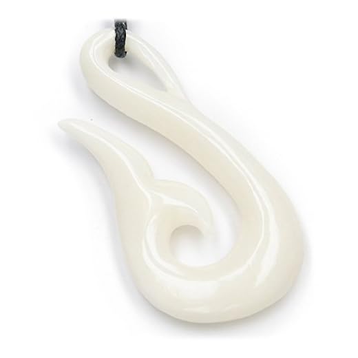 Diseño maorí colgante joyas colgantes, huesos joyas, cadena tejida a mano, con correa de tela, 4,5 cm de largo, 2,5 cm de ancho