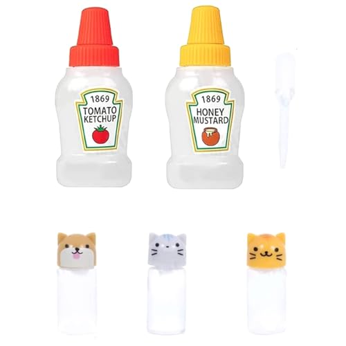 Mini Bottiglie di Salsa di Soia Bento, Plastica Portatile Spremere Bottiglie di Condimento per Insalata Contenitori per Salsa Bottiglie per Condimenti Bottiglie da Viaggio per Condire Spezie