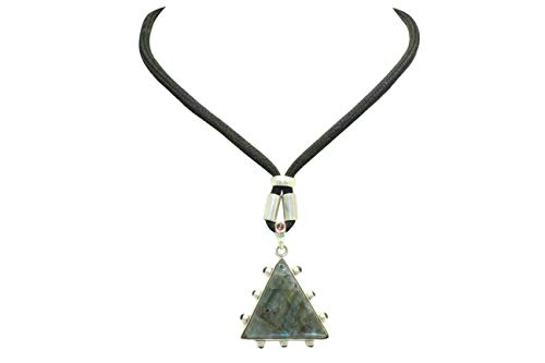 Pendentif en argent et labradorite grenat le cadeau idéal en pierre naturelle