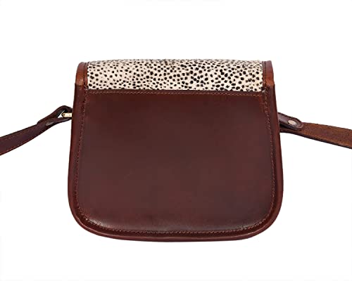 Image of Celtic Women's Leather Hair-On Flap Crossbody Sling Bag - Adjustable Strap