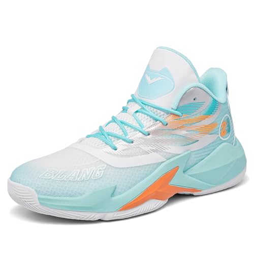 Image of Basketball Shoes for Womens Mens High Top Colorful Volleyball Fashion Breathable Sneakers Lace Up Sport Outdoor Lightweight Non Slip Shoe