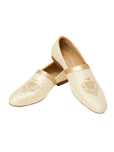 Image of Manyavar Men's Diamond Patterned Embroidered & Sequinned Jutti| Ethnic Juttis and Mojaris