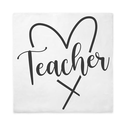 CafePress Teacher in Simple Doodle Heart Script Lettering Queen Duvet Cover, Printed Comforter Cover, Unique Bedding