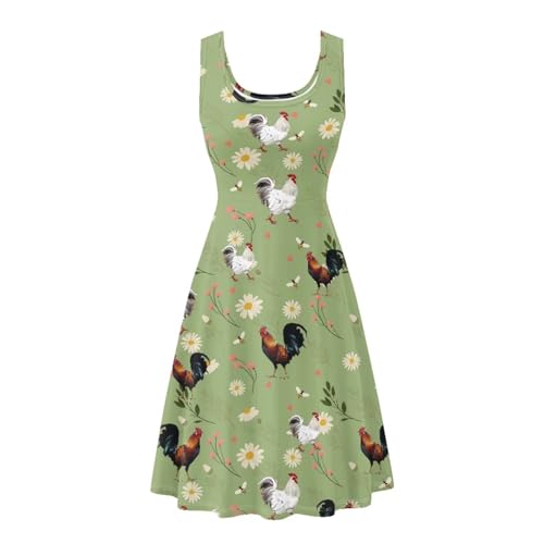 Image of Renewold Women's Sleeveless Tank Dress with Pockets, Casual Scoop Neck A-Line Sundress for Summer, Travel and Vacation