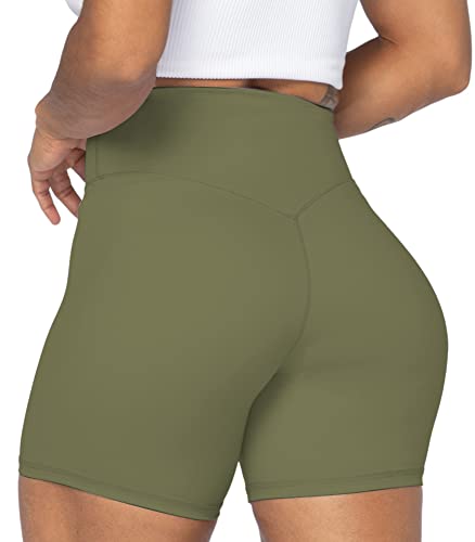 Image of Sunzel Women's No Front Seam High Waisted Biker Shorts for Yoga Workout | 5-inch inseam, high waisted, smooth no front seam, buttery soft, compression fit, close fit, for yoga and workouts