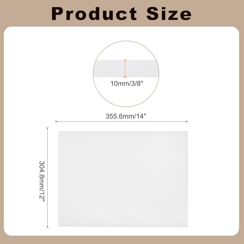 Image of MECCANIXITY UHMW Sheets, Hard Ultra High Molecular Weight Polyethylene Sheets Plastic Sheet, 12 inch x 14 inch x 3 /8, White