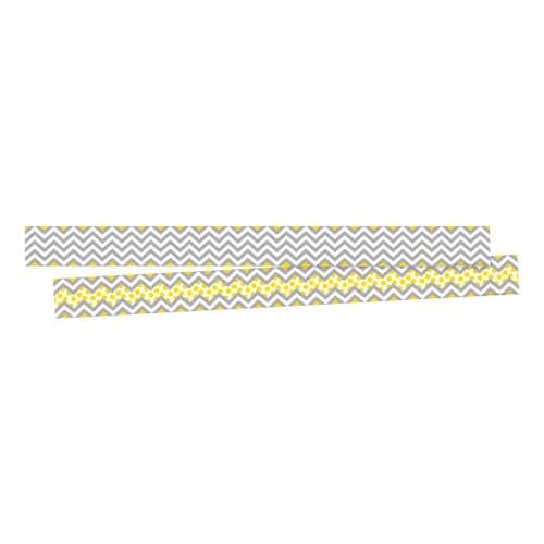 Bordure double face rafraîchir vos tableaux ternes chevrons gris et jaune