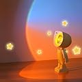 AMFUN Sunset Lamp, Lampada da Tramonto, LED Astronauta Sunset Lampada Proiettore 7 colori-360° Rotazione, LED RGB Luce Tramonto per Camera da Letto, Selfie, Fotografia, Party