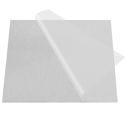 Image of 6061 T651 Aluminum Sheet Metal 15 x 15 x 1 /4 Inch Flat Plain Aluminum Plate Covered with Protective Film, Heat Treatable Rectangle 6MM Aluminum Metal Plate for Industrial, Crafting