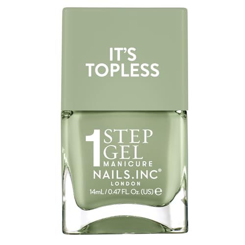 Nails Inc Its Topless Gel-Like Nail Polish 4-in-1 Base Coat Treatment Colour & Top Coat Long Lasting Strong Chip Free Nails Glossy Salon Quality Manicure Air Dry Nail Polish Iris 14 ML