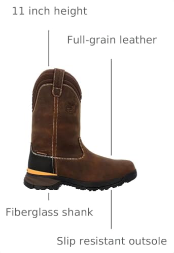 Image of Georgia Boot Men's TBD Waterproof Wellington Pull-On Work Boots