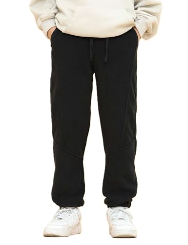 Boys Warm Trousers Kids Polar Fleece Pants Children Winter Thermal Drawstring Sweatpants Joggers Lounge Pants