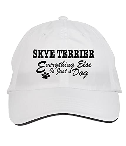 Gorra ajustable Skye Terrier blanca miniatura 1