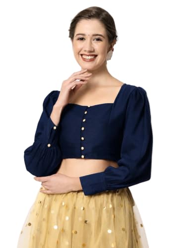 Image of studio rasa Chroma Button Down Shirt Style Crop Top for Women Girls Casual Party
