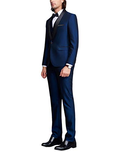 YOUTHUP Herren 3-Teilig Anzüge Business Smoking Slim Fit Party Herrenanzug Sakko Hose Weste – Bild 4