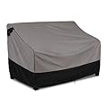 FORSPARK Patio Furniture Covers Waterproof, Outdoor Sofa Covers for Loveseat, Fits up to 54 W x 38 D x 35 H inches, Grey & Black