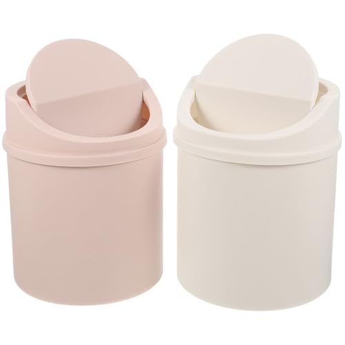 2 pcs basureros pequeños de escritorio con tapa