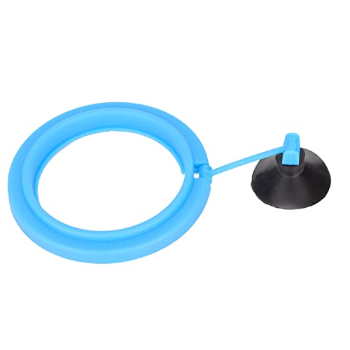 Gavigain Fish Food Feeder Ring, Plastic, Strong Suction Cup, Prevents Waste, Keeps Food in Place, for Aquarium Fish Feeding (Blue)