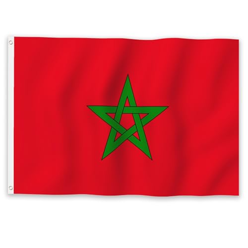 YongFoto Bandeira do Marrocos, bandeira nacional marroquina de 0,8 x 1,2 m, para celebrações ao ar l