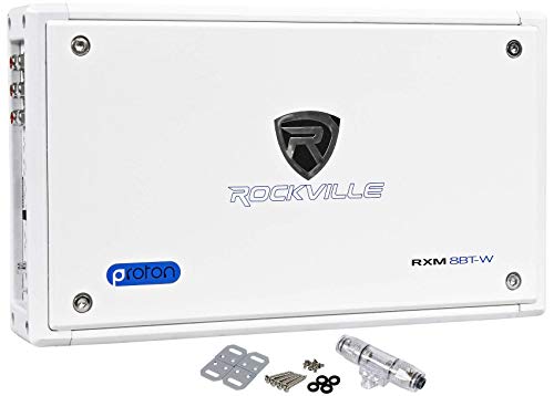 Rockville RXM8BTW 8 Channel Marine Boat Amplifier with Bluetooth, White by Rockville - Used condition - US$117.25