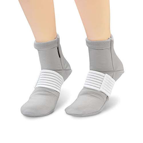 Healvaluefit Cold Therapy Socks - Reusable Gel Ice Cooling Socks for Hot Feet, Heel Spur, Arch Pain, Plantar Fascitis, Sore Foot, Arthritis Pain Relief with Compression Straps (M)