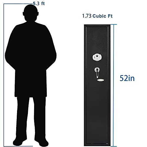 KAER Gun Safe for Rifles and Pistol with Biometric Fingerprint Quick Access Electronic Firearm Security Safe with Pistol Bag and Removable Shelf,1.73 Cubic Ft - Thumbnail 6