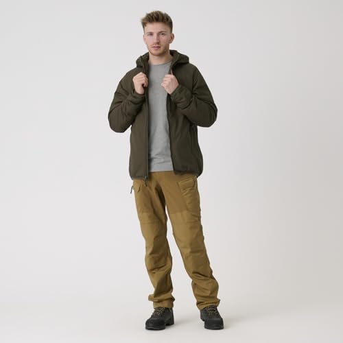 Helikon-Tex Taktische Feldjacke Wolfhound Hoodie - Outdoor, Freizeit - mit Kapuze, 4 Taschen - Winddichte Outdoorjacke - Schwarz - Größe L
