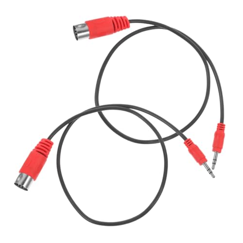 ifundom 90-Degree Bent 3.5mm Audio Jack to 5-pin Midi Cable Adapter Universal Audio Cord Converter