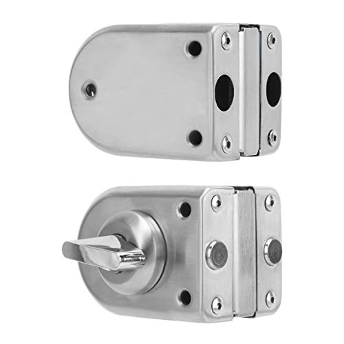 AKLOSIPY ステンレス製両開きドアプッシュスライドロック キー付き、オフィスや家庭に簡単に取り付け可能