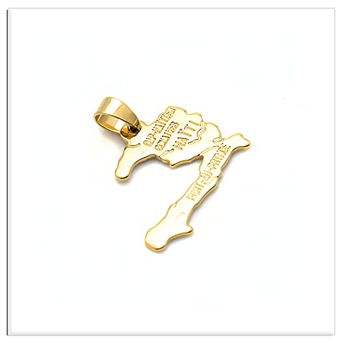 Xusamss Fashion 18K Gold Plated Alloy Haitian Map Pendant Charm Necklace3