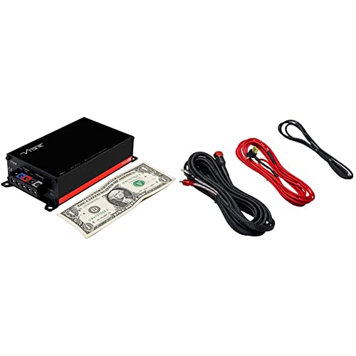 VIBE Powerbox Micro Mono Amplifier - 1 x 400W, Black & Critical Link 5m OFC Rapid fit car amplifier wiring kit