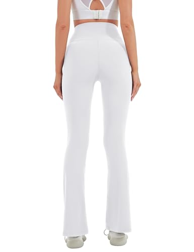 Image of HEGALY Women's Flare Yoga Pants - Crossover Flare Leggings Buttery Soft High Waisted Workout Casual Bootcut Pants