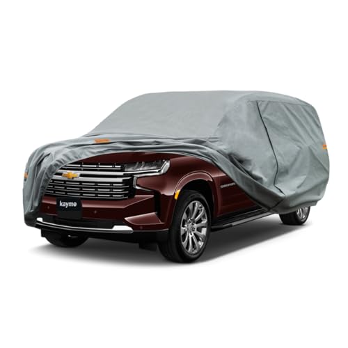 Image of Kayme Heavy Duty SUV Car Cover Custom Fit Chevrolet Suburban Waterproof All Weather for Automobiles, Full Exterior Covers Sun Rain UV Protection.（Deliver About 3-10 Days）