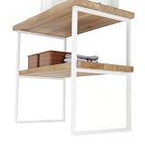 LAMO MANUFAKTUR Supporto per piano del lavabo 30x80 cm bianco set 2 pezzi - Gambe per mobile bagno industriale in metallo con viti Fischer - Struttura per lavabo da appoggio e da incasso - Stile loft