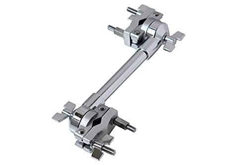 Dual Drum Clamp with 360° Rotation - V-to-V Ratcheting Clamp - Mounting Bracket with Quick-Release Double Clamp - Extended 8.5” Length - By DRUMTOP