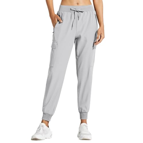 Generisch Pantalones cargo para mujer, pantalones de trekking ligeros, pantalones de senderismo, bolsillo con cremallera, secado rápido, impermeables, para exteriores, deportivos, tiempo libre, viajes