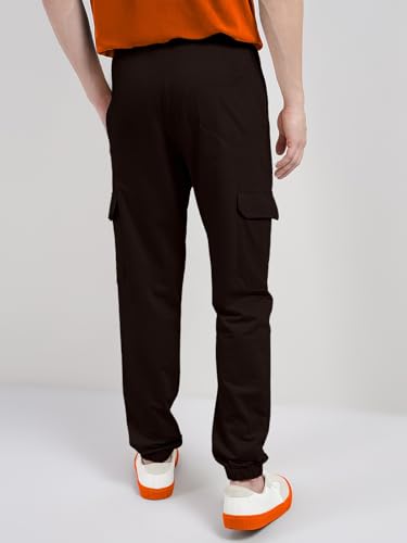 Image of Veirdo 100% Pure Cotton Regular Fit Mid Rise Trackpants with Side Pocket for Men & Boys