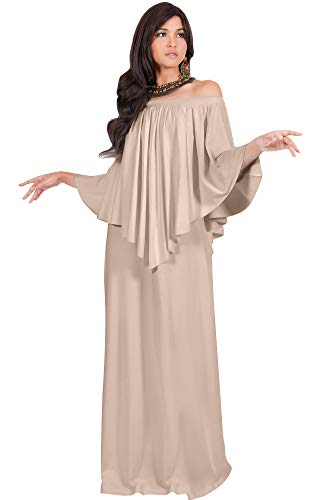 KOH KOH Plus Size Womens Long Strapless Shoulderless Flattering Cocktail Evening Off The